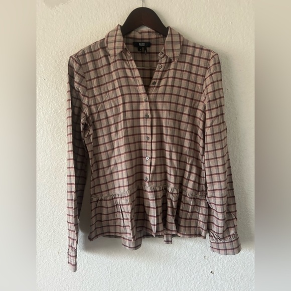 PAIGE Merrigan Top Eclipse Multi Size Small Button Western Coastal Cowgirl - Picture 2 of 12